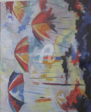 Painting titled "Parapluies" by Allais Rabeux, Original Artwork