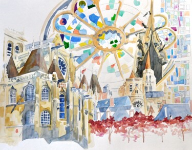 Painting titled "arabesques colorées" by Allais Rabeux, Original Artwork, Watercolor