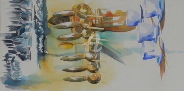 Painting titled "Turf 1" by Allais Rabeux, Original Artwork, Watercolor