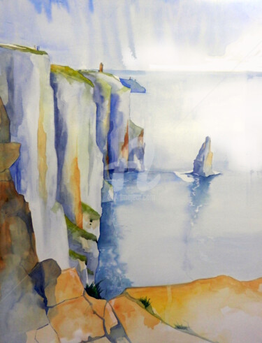 Peinture intitulée "Cliff Moher" par Allais Rabeux, Œuvre d'art originale, Aquarelle