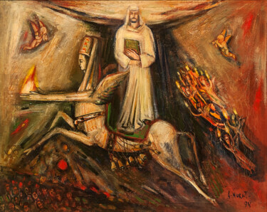 Painting titled "Ascension" by Allamyrat Muhammedov, Original Artwork, Oil