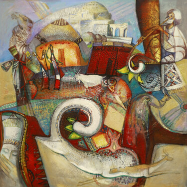 Картина под названием "Paradoxical motive…" - Allamyrat Muhammedov, Подлинное произведение искусства, Акрил