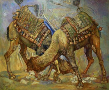 Pintura intitulada "Сonfrontation" por Allamyrat Muhammedov, Obras de arte originais, Acrílico