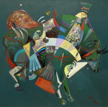 Pittura intitolato "The rhythm of the t…" da Allamyrat Muhammedov, Opera d'arte originale, Olio