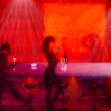 Painting titled "Red Room" by Allan Linder, Original Artwork, Acrylic Mounted on Wood Stretcher frame