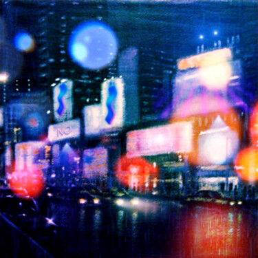 Painting titled "Saturday Night" by Allan Linder, Original Artwork, Acrylic Mounted on Wood Stretcher frame