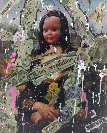 Collages titled ""Révolution"" by Allan Martel, Original Artwork, Acrylic