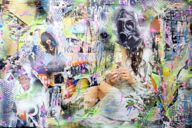 Collages intitulée ""Respire"" par Allan Martel, Œuvre d'art originale, Collages