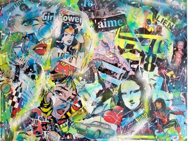 Collages titled ""Yaya"" by Allan Martel, Original Artwork, Collages