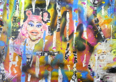Collages intitolato ""Conception Factory"" da Allan Martel, Opera d'arte originale, Spray