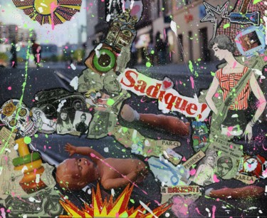 Collages titled ""Sadique"" by Allan Martel, Original Artwork, Collages