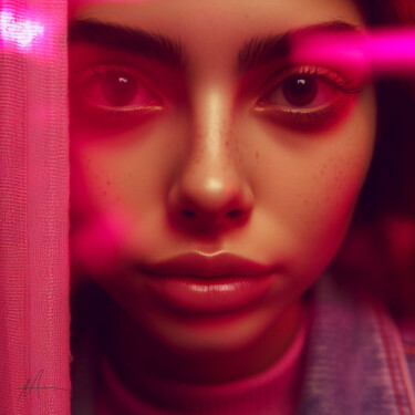 Digital Arts titled "pink neon 5" by Allegra Art, Original Artwork, AI generated image