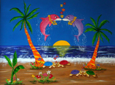 Pintura titulada "Island Love" por Allegretto, Obra de arte original, Acrílico