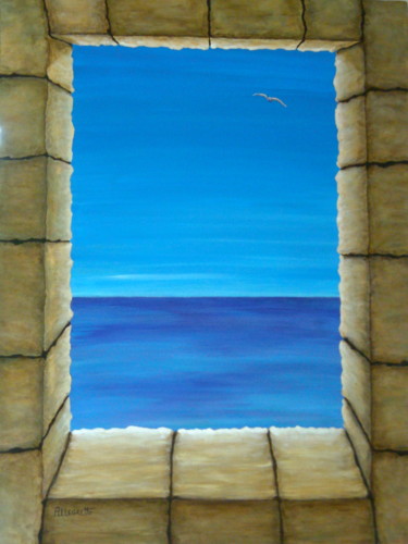 Painting titled "Meditation" by Allegretto, Original Artwork, Acrylic
