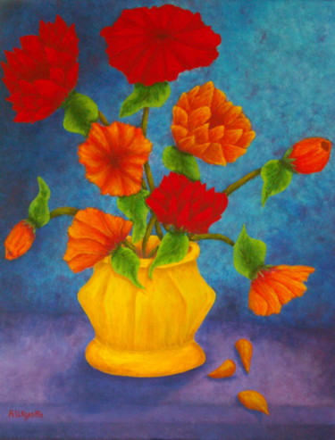 Pintura intitulada "Spring Bouquet" por Allegretto, Obras de arte originais, Acrílico