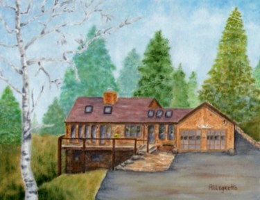 Painting titled "Chris & Bo's House" by Allegretto, Original Artwork, Acrylic