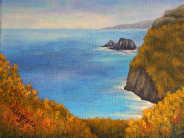 Painting titled "Pololu Valley Looko…" by Allegretto, Original Artwork, Acrylic