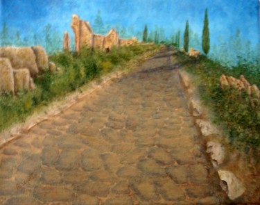 Painting titled "Via Appia Antica" by Allegretto, Original Artwork, Acrylic