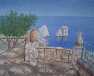 Peinture intitulée "Isola di Capri" par Allegretto, Œuvre d'art originale, Acrylique