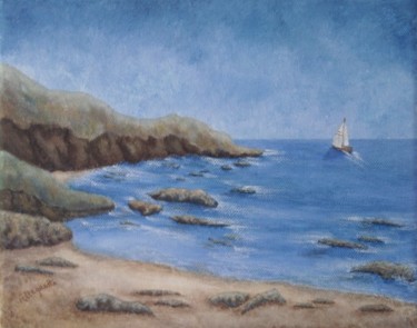 Painting titled "Secret Beach" by Allegretto, Original Artwork, Acrylic