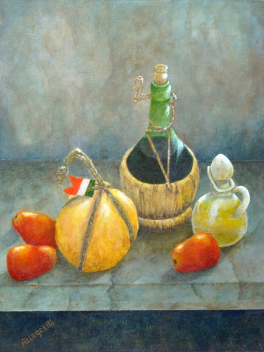 Malarstwo zatytułowany „Sicilian Table” autorstwa Allegretto, Oryginalna praca, Akryl