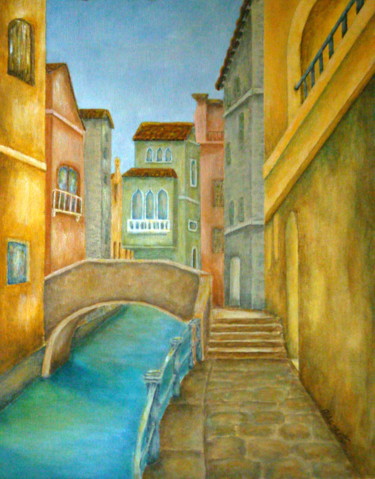 Painting titled "Venezia" by Allegretto, Original Artwork, Acrylic