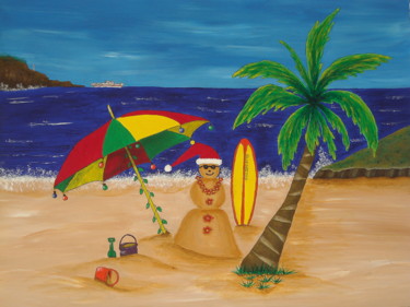 Painting titled "Christmas In Kona" by Allegretto, Original Artwork, Acrylic