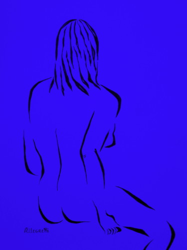 绘画 标题为“Ripose 1 In Blue” 由Allegretto, 原创艺术品, 丙烯