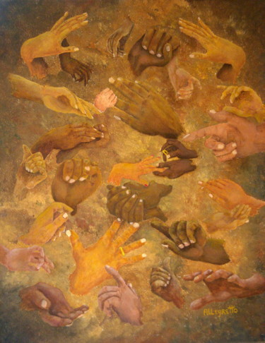 Peinture intitulée "CITIZENS OF EARTH" par Allegretto, Œuvre d'art originale, Acrylique Monté sur Châssis en bois