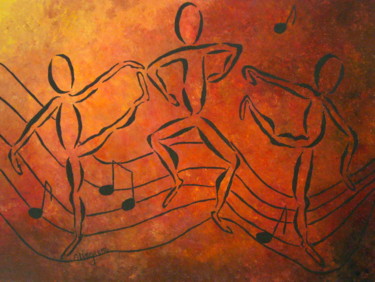 Painting titled "Dance Fever" by Allegretto, Original Artwork, Acrylic