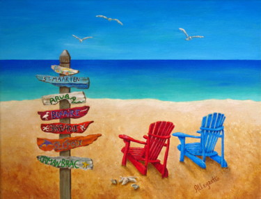 Painting titled "Finding Paradise" by Allegretto, Original Artwork, Acrylic