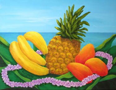 Painting titled "TROPICAL TRINITY" by Allegretto, Original Artwork, Acrylic