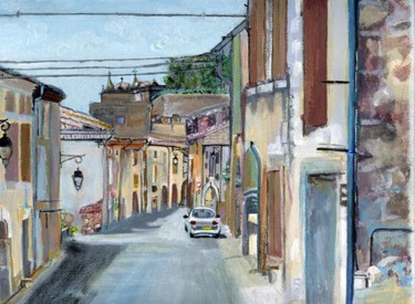 Peinture intitulée "village" par Allegrini, Œuvre d'art originale, Huile