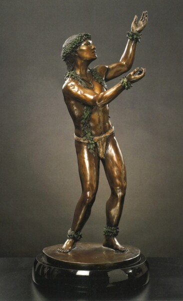 Скульптура под названием "Dancing Alone in th…" - Allen Auwae, Подлинное произведение искусства, Бронза