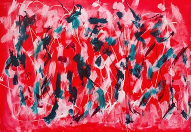 Pittura intitolato "Emociones y sangre" da Allen Solano, Opera d'arte originale, Acrilico Montato su Telaio per barella in l…
