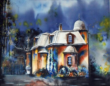 Painting titled "Ambiance de Froesch…" by Christiane Allenbach, Original Artwork, Watercolor