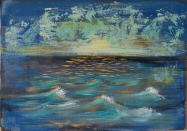 Schilderij getiteld "Sea" door Elena Afanasieva, Origineel Kunstwerk, Acryl