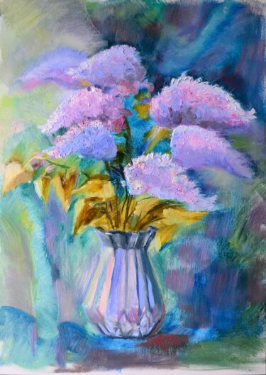 Painting titled "Spring gifts" by Elena Afanasieva, Original Artwork, Oil Mounted on Wood Stretcher frame