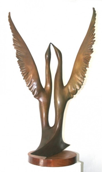Скульптура под названием "Love and Unity 5" - יפים שיסטיק, Подлинное произведение искусства, Бронза