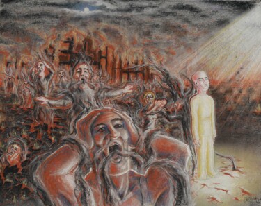 Картина под названием "God's judgment" - Allians, Подлинное произведение искусства, Пастель