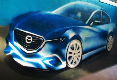 Картина под названием "Mazda" - Allians, Подлинное произведение искусства, Рисунок распылителем краски