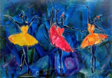 Peinture intitulée "Aplomb. Ballerinas…" par Skorokhoart, Œuvre d'art originale, Huile
