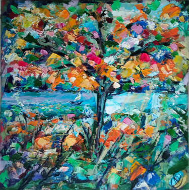 Painting titled "Tree of life oil pa…" by Skorokhoart, Original Artwork, Oil