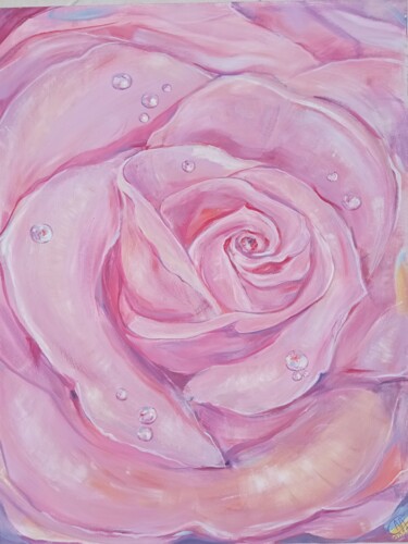 Peinture intitulée "Rose" par Skorokhoart, Œuvre d'art originale, Huile