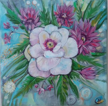Malerei mit dem Titel "Camellia Japonica o…" von Skorokhoart, Original-Kunstwerk, Öl