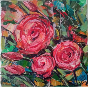 Pintura intitulada "Roses" por Skorokhoart, Obras de arte originais, Óleo
