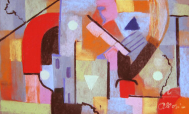 Malerei mit dem Titel "Urbain4" von Claudette Allosio, Original-Kunstwerk, Pastell