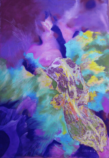 Pittura intitolato "vision-abyssale.jpg" da Claudette Allosio, Opera d'arte originale, Pastello