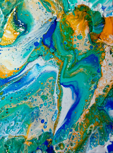 Peinture intitulée "Effet turquoise.jpg…" par Claudette Allosio, Œuvre d'art originale, Acrylique