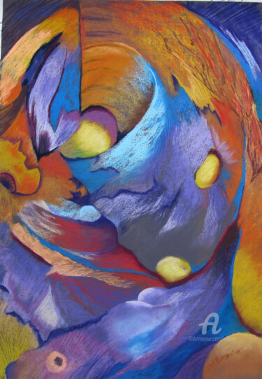 Peinture intitulée "pollen.jpg" par Claudette Allosio, Œuvre d'art originale, Pastel